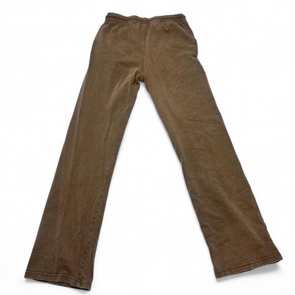 Love Connect Brown 100% Cotton Low Rise Jaw String Wide Leg Sweatpants Size S - Picture 2 of 5